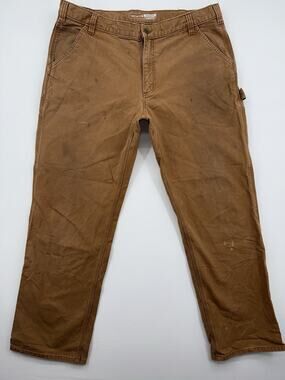 Carhartt RELAXED FIT Denim Jeans Men's 40 x 32 Brown Carpenter Pants